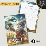 Wicca Lunar Calendar 2025 - Digital PDF for Download 