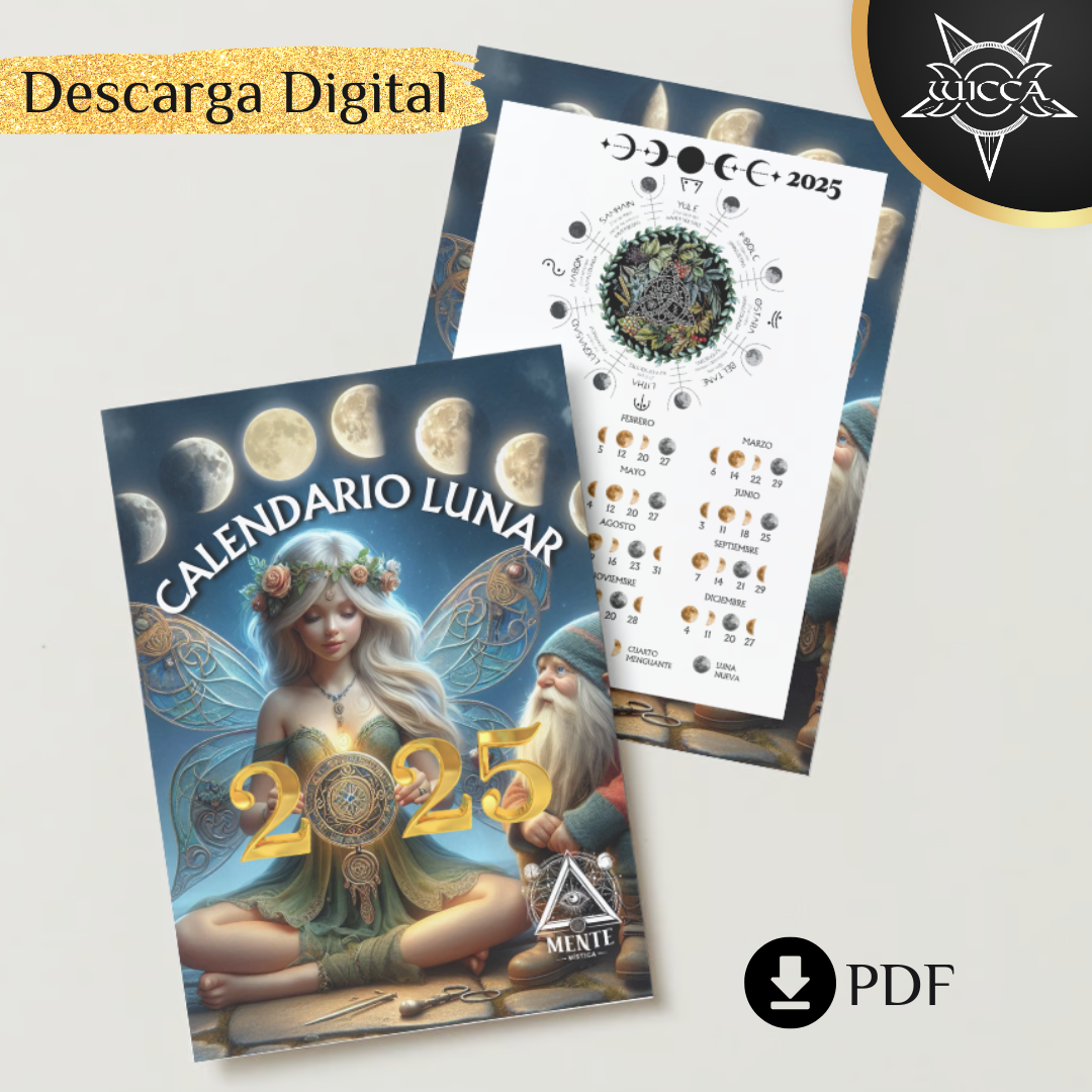 Wicca Lunar Calendar 2025 - Digital PDF for Download 
